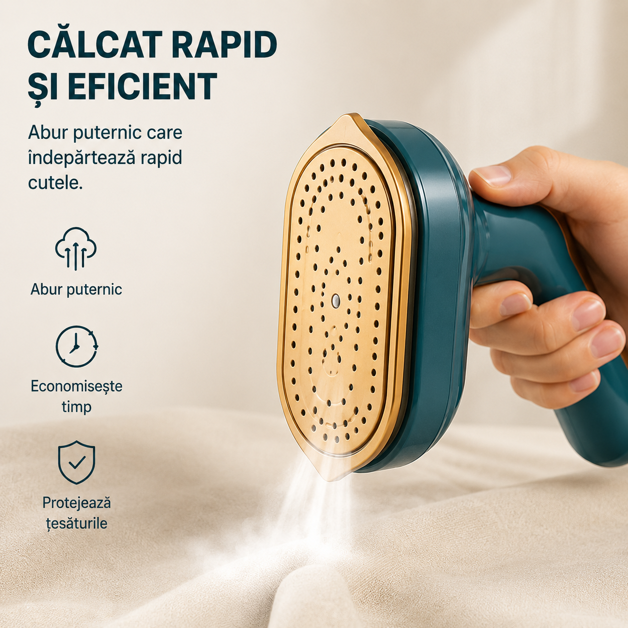 Mini Fier de Călcat Pliabil 16cm, Portabil, Talpă Ceramică